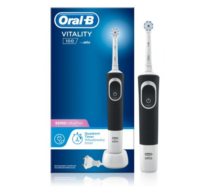 Электрическая зубная щетка Oral B Vitality 100 Sensi UltraThin D100.413.1 Black